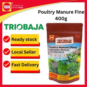 TRIObaja Poultry Manure Organic Fertilizer Fine/ TRIObaja Baja Organik Ayam Serbuk / 鸡粪有机粉肥 - 400g