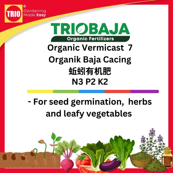 TRIOBaja Vermicast Organic Fertilizer/ TRIOBaja Organik Cacing/ 蚯蚓有机肥 - 1kg - Image 3